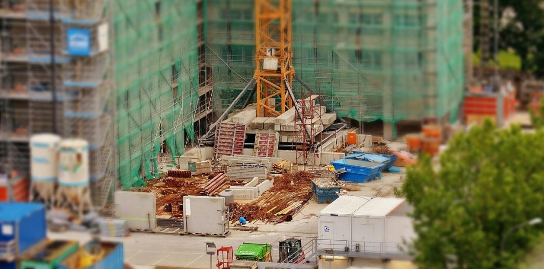 Construction site with blurred area surrounding the site