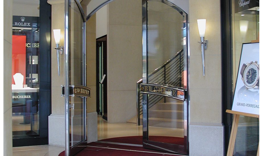 A half open automatic door